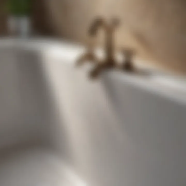 Close-up of clawfoot bathtub features including faucet and detailed finish