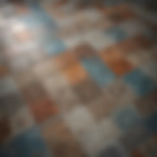 Different types of bathroom tiles showcasing material variety
