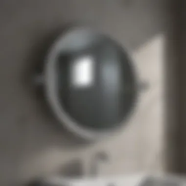 Close-up of Adjustable Features of a Bathroom Mirror Close-up of the adjustable features of a bathroom mirror