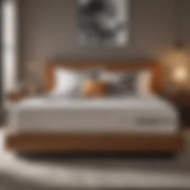 Side view of a Tempur-Pedic mattress on a stylish bed frame in a modern bedroom