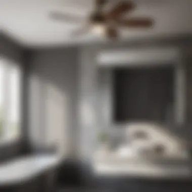Combining Aesthetics with Energy Efficiency Bathroom with an energy-efficient ceiling fan contributing to aesthetics