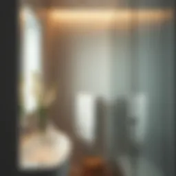 Elegant towel holder with integrated shelf in a modern bathroom