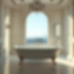 Elegant freestanding bathtub showcasing luxury design
