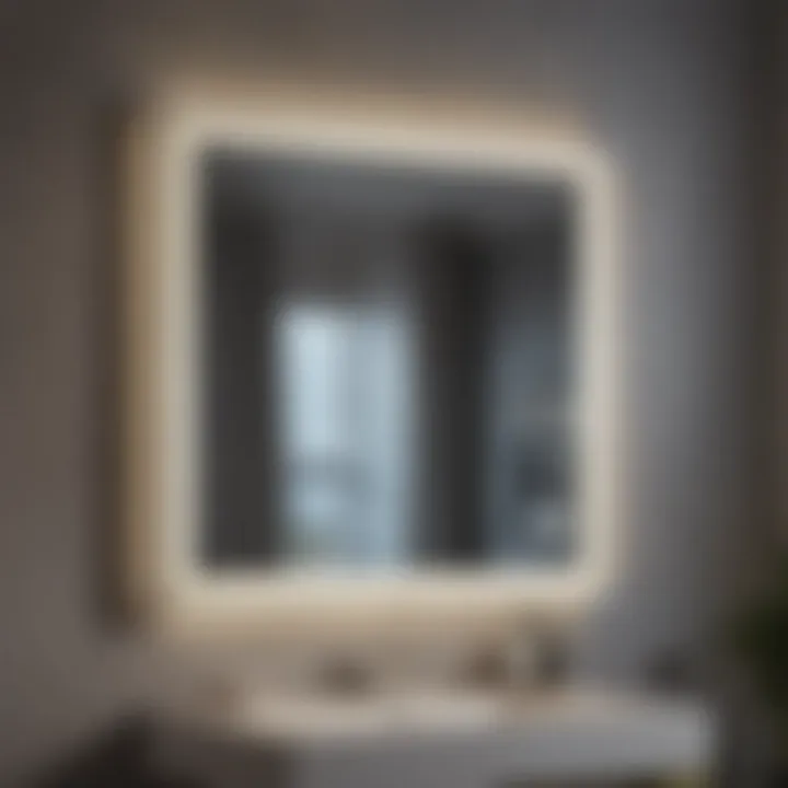 Elegant battery-powered mirror design with soft lighting