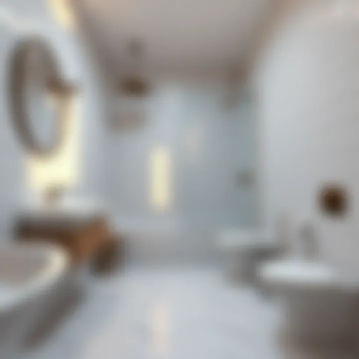 Illusion of Space Light-colored tiles creating an illusion of space in a compact bathroom