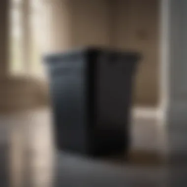 Durable black garbage can made of high-quality materials