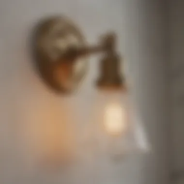 Vintage-inspired brass sconce enhancing a classic bathroom design