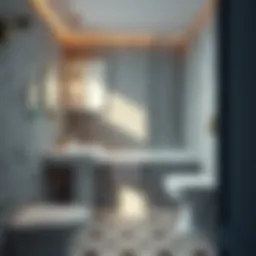 Elegant tile layout in a small bathroom