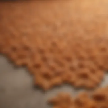 Close-up of textured light orange rug showcasing its material