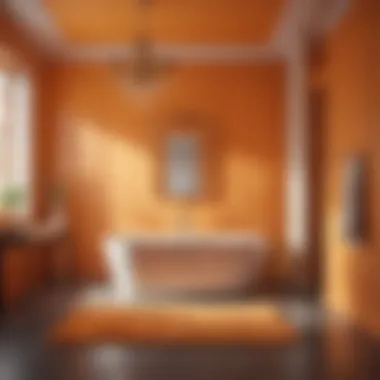 Color psychology representation with light orange hues in interior design