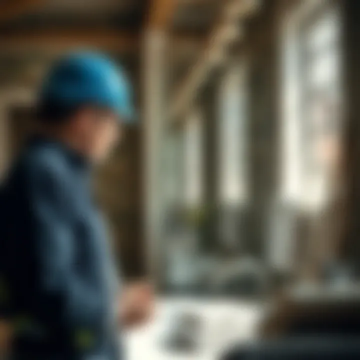 Contractor Consultation Contractor consulting with homeowners about bathroom renovation