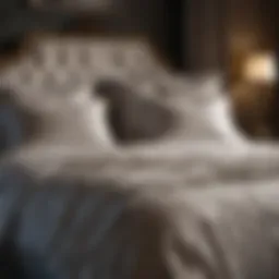 Luxurious bed setup with elegant bedding
