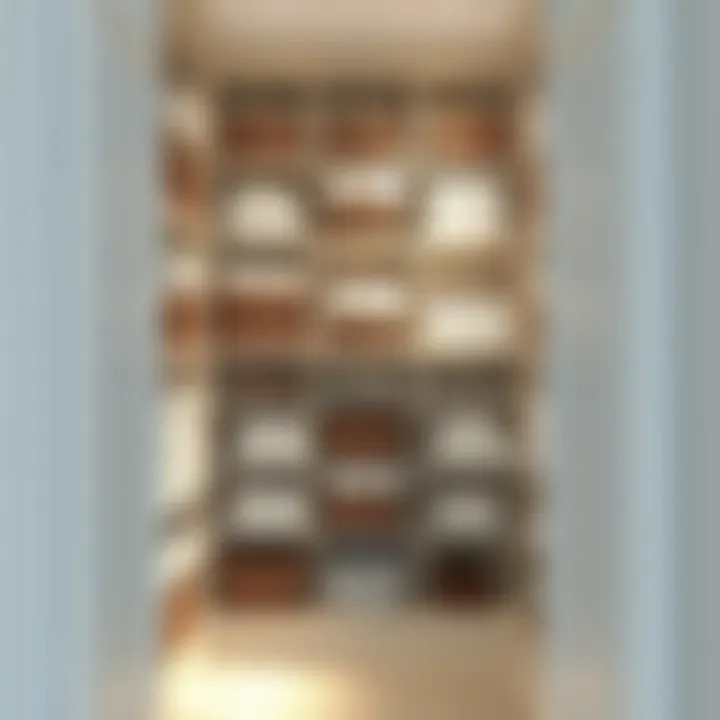 Organized Linen Closet Interior Interior layout of a linen closet with organized shelving