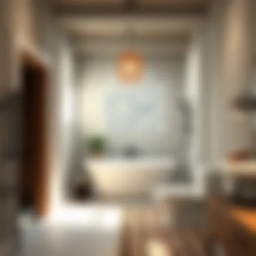 Blueprint of a basement bathroom design