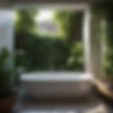 Modern Bathtub Surrounded by Greenery Modern corner garden bathtub surrounded by greenery