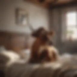 A cozy cow-themed bedroom featuring soft bedding and rustic decor