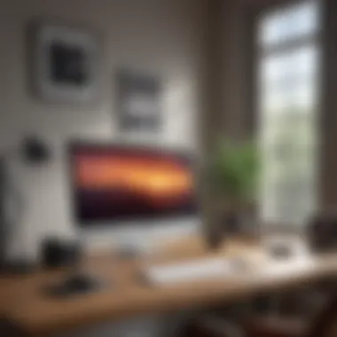 Innovative Tech in Home Office A close-up of innovative tech devices integrated into a home office setup for productivity