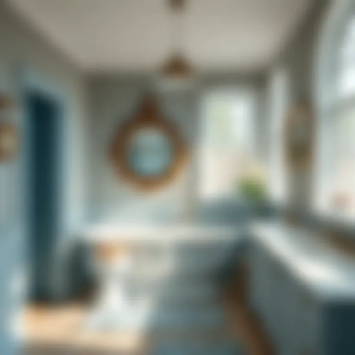Coastal Color Palette Inspiration A color palette showcasing shades of turquoise, blue, and sandy beige for a coastal bathroom