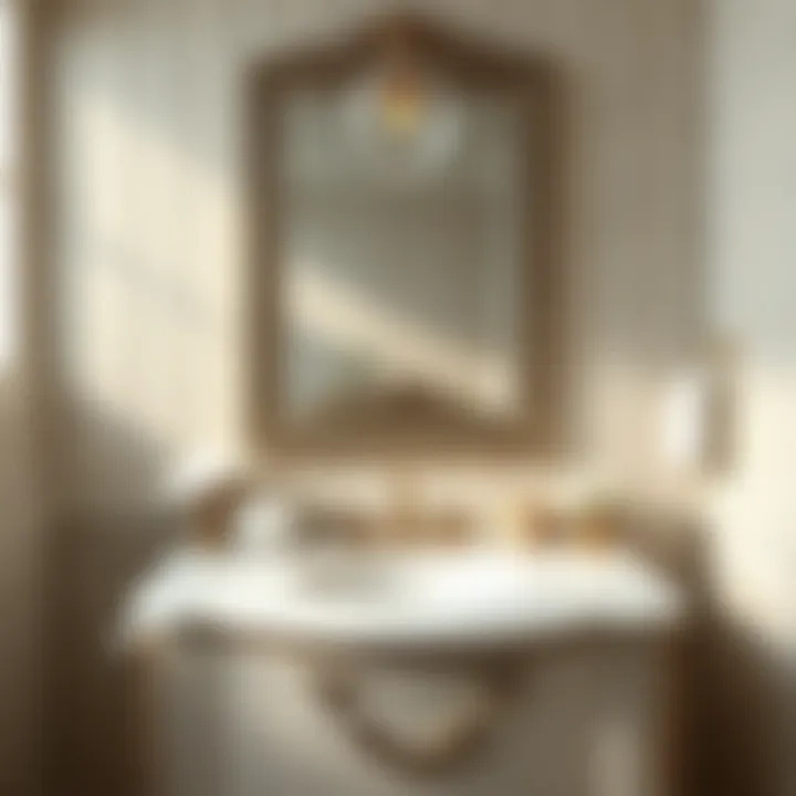 Seashell Decor and Coral Accents Elegant seashell decor and coral accents on a bathroom vanity