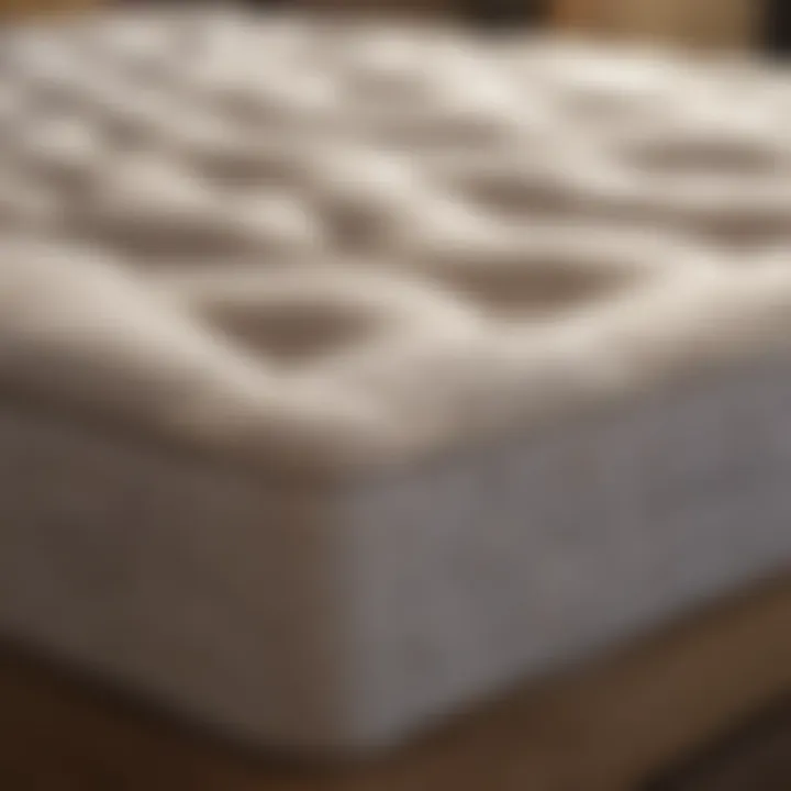 A close-up view of mattress materials and construction