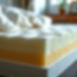 Close-up of high-density foam layers