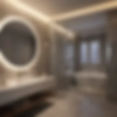 Elegant Bathroom with Heated Lighting Elegant bathroom featuring modern heated lights