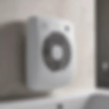 Close-up showcasing the energy-efficient features of a bathroom fan