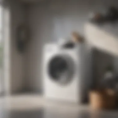 Sleek Design of a Modern Washing Machine Modern washing machine in a sleek laundry room