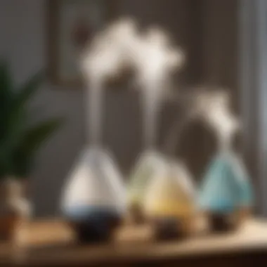 Different types of evaporative humidifiers displayed
