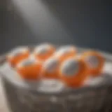 Close-up of scent-free laundry pods in a basket