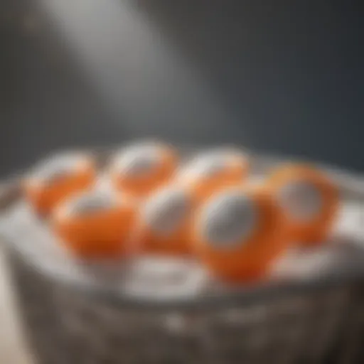 Close-up of scent-free laundry pods in a basket