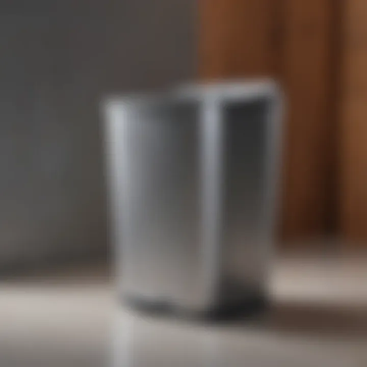 Silver garbage can contributing to an eco-friendly bathroom design