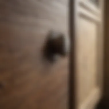 Close-up of a textured bathroom cabinet door for added detail