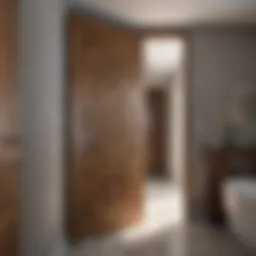 Elegant wooden bathroom entrance door showcasing craftsmanship