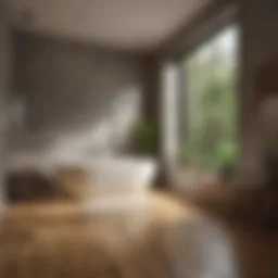 Sustainable bamboo flooring in a luxurious bathroom setting