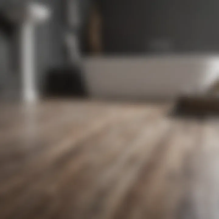 Contemporary laminate flooring in a chic bathroom setting