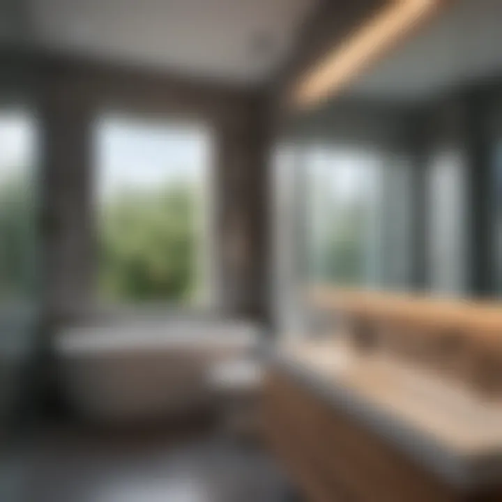 Modern bathroom featuring a 36x36 window for ventilation