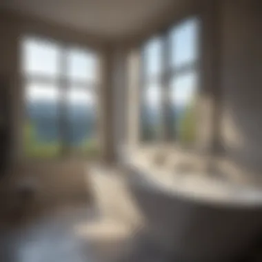 Stylish bathroom with a focus on window placement