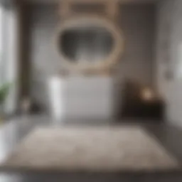 Luxurious antibacterial bathroom rug in a modern setting