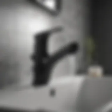 Stunning Black and White Faucet Design Elegant black and white faucet in a modern bathroom