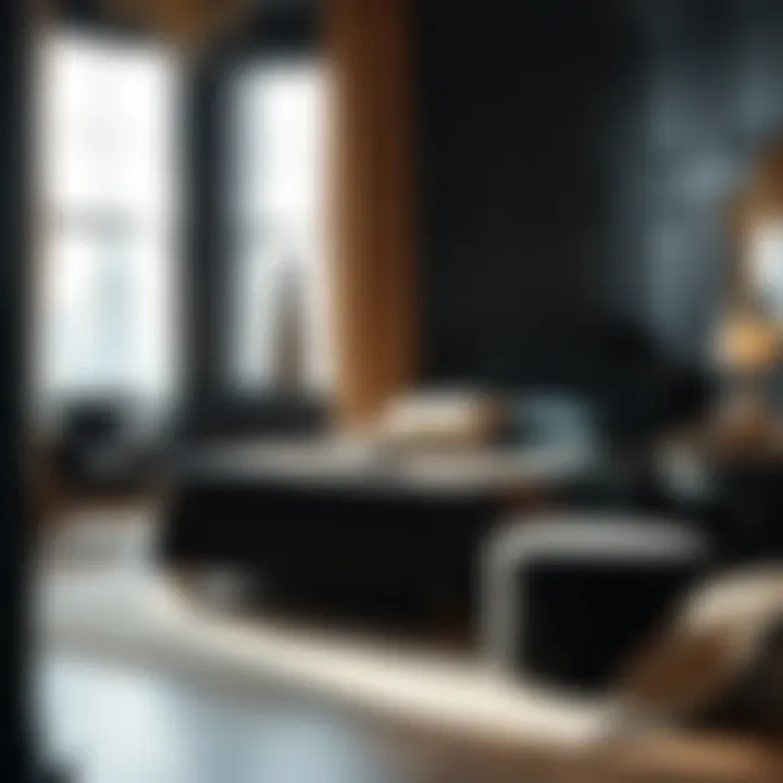 Elegant Black Bedroom Design Sophisticated black-painted bedroom with elegant decor
