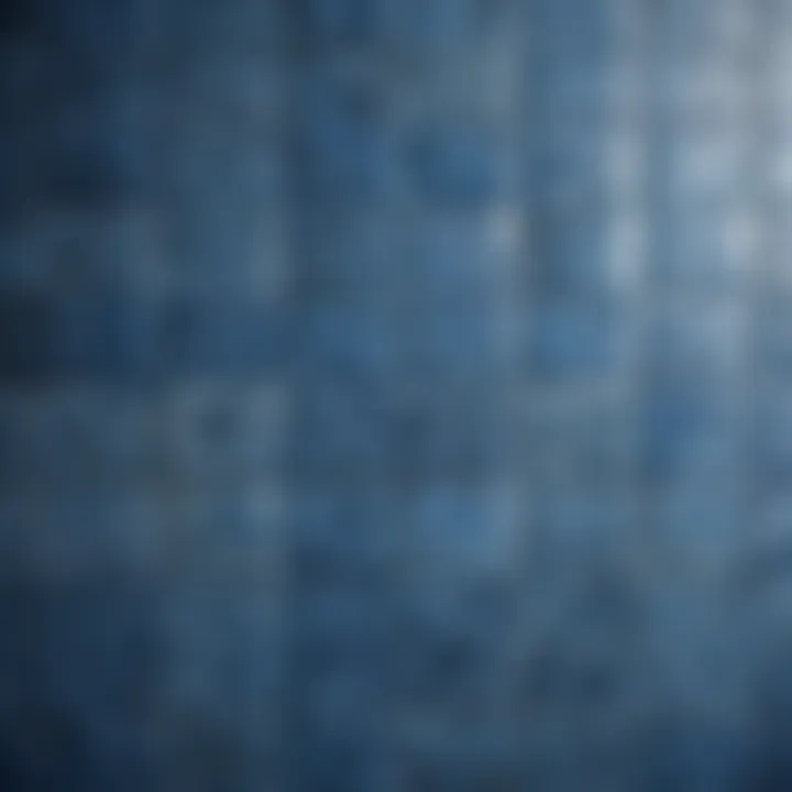 Close-up view of various blue tile textures and patterns