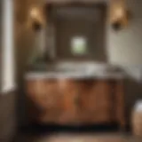 Elegant French country bathroom vanity with vintage detailing