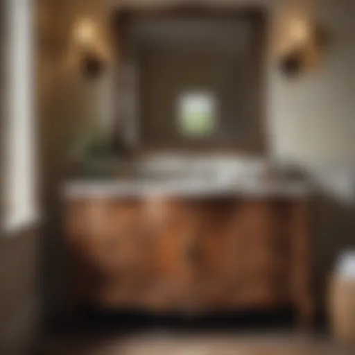 Elegant French country bathroom vanity with vintage detailing