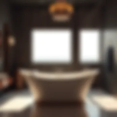 Sophisticated Design of High Back Bathtub Elegant high back bathtub in a modern bathroom setting