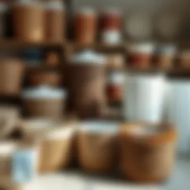 Variety of Materials for Laundry Baskets Variety of materials for large laundry baskets on display