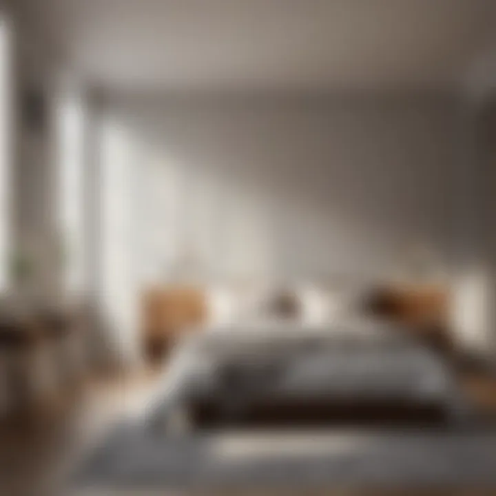 A minimalist bedroom design using neutral tones and textures