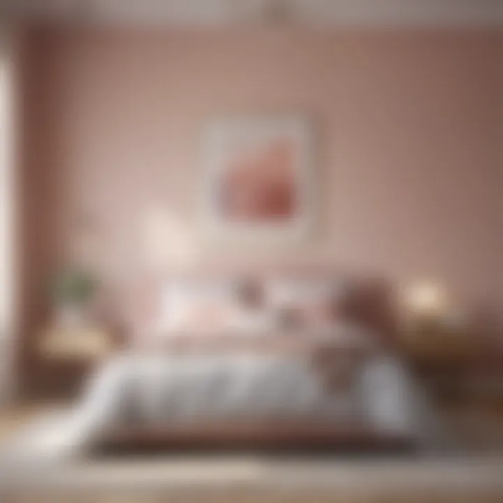 A serene bedroom showcasing soft pastel colors and natural light