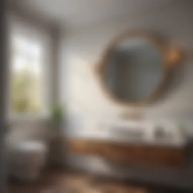 A beautifully designed bathroom featuring a Newton fan