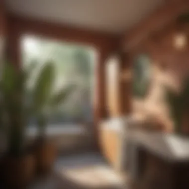 Tropical-Themed Bathroom Decor Tropical-themed bathroom featuring palm tree decor